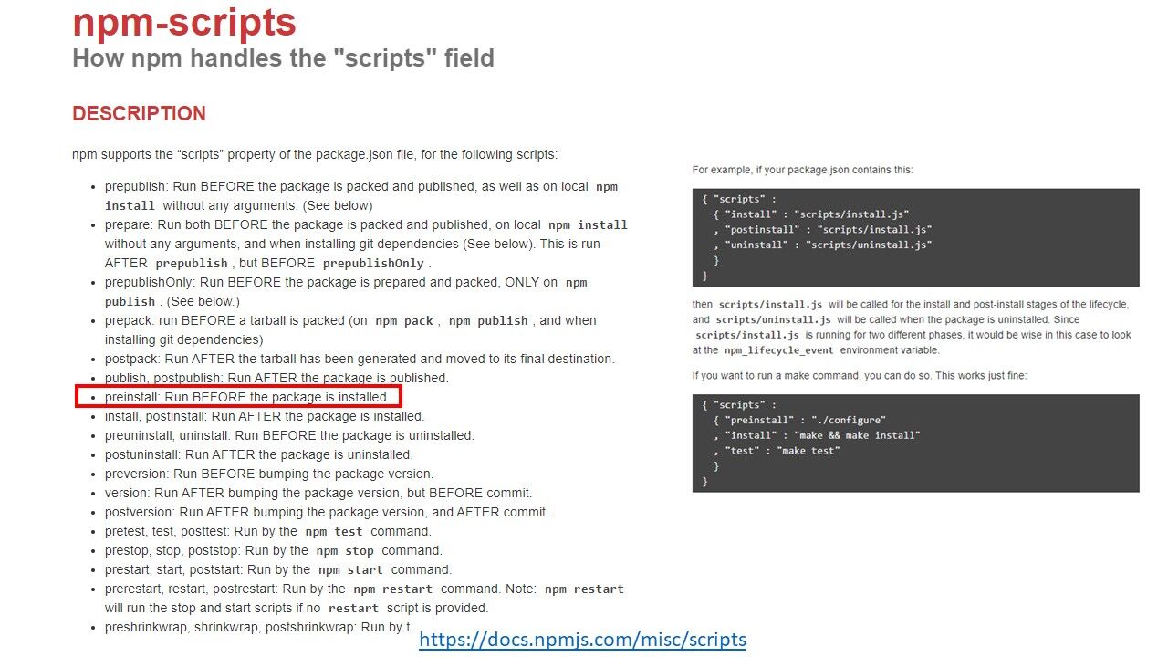 preinstall w NPM